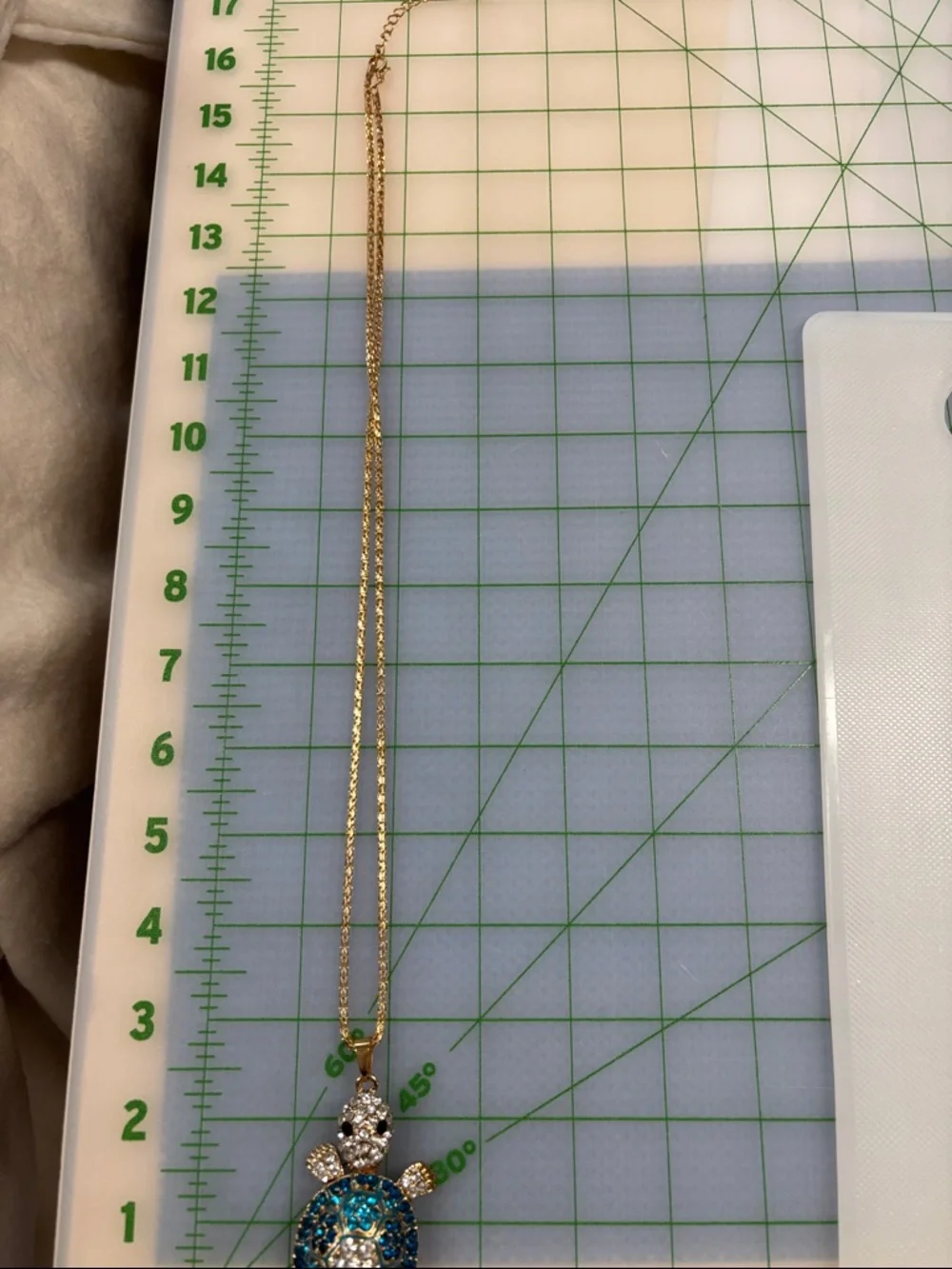 Betsey Johnson Gold-Tone Blue and Clear Crystal Turtle Pendant Necklace - Picture 7 of 7